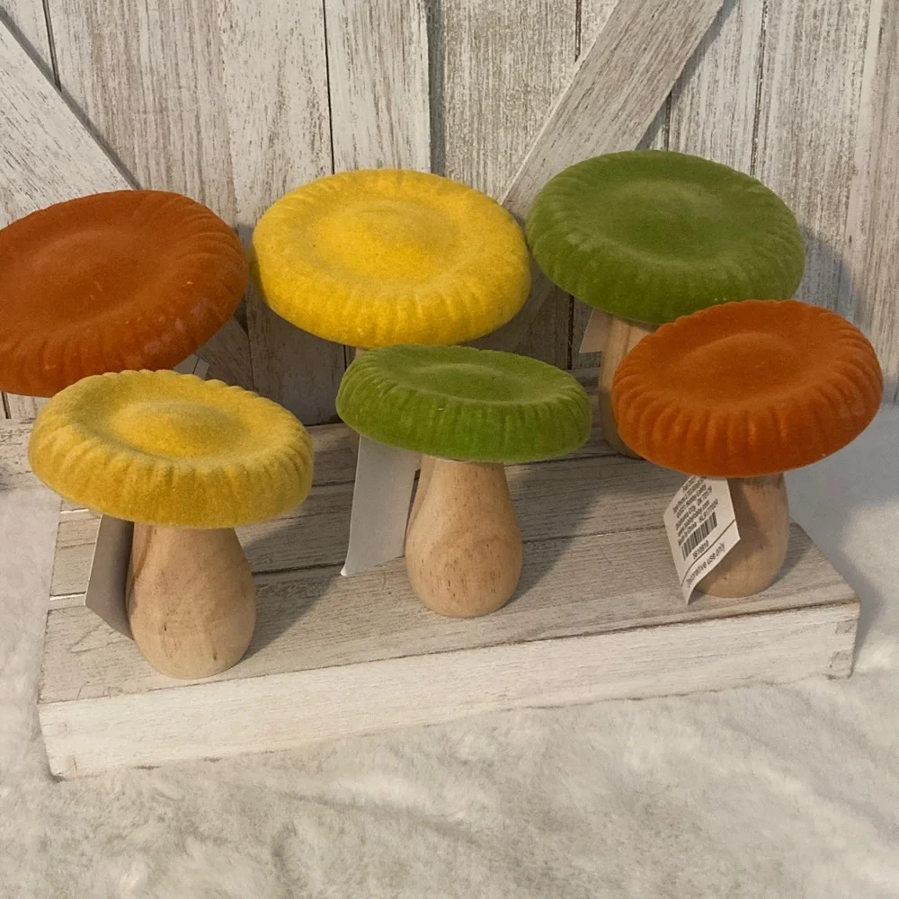 Hobby Lobby Fall 2021 Colorful Velvet Mushroom Decor Set
